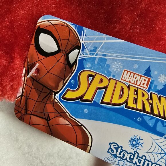 Marvel Spider-Man Kids Christmas Stocking Blue Red Silky 15” X 8” By Ruz NWT - Picture 5 of 5